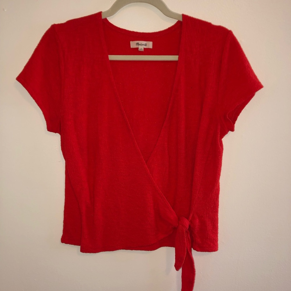 Madewell Woven Wrap Top, Size S
